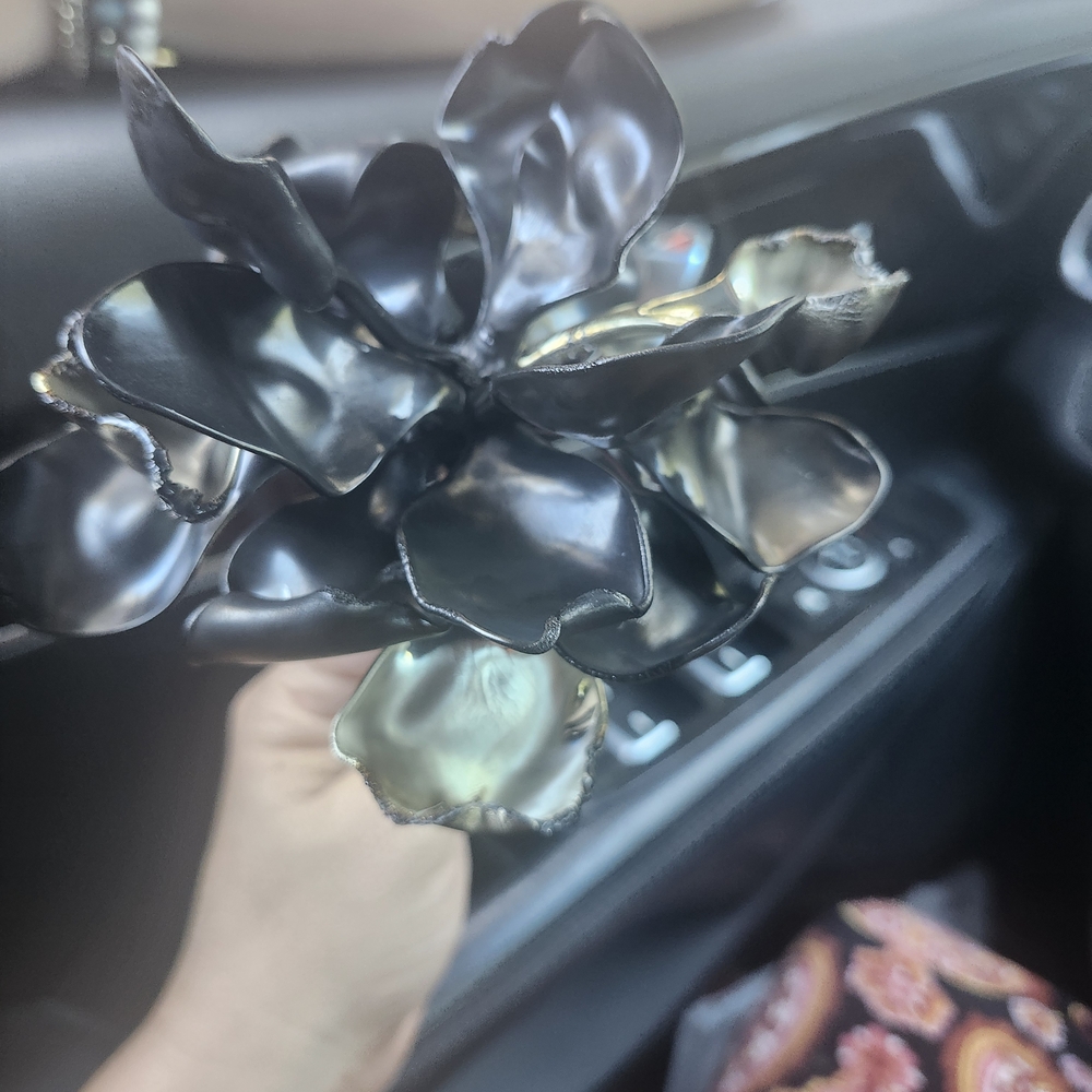 Black Metallic Flower Decor